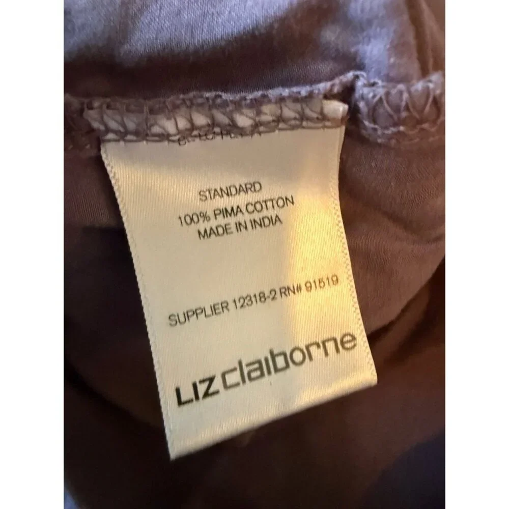 Liz Claiborne 100% Pima cotton standard size purple (2) pillow covers